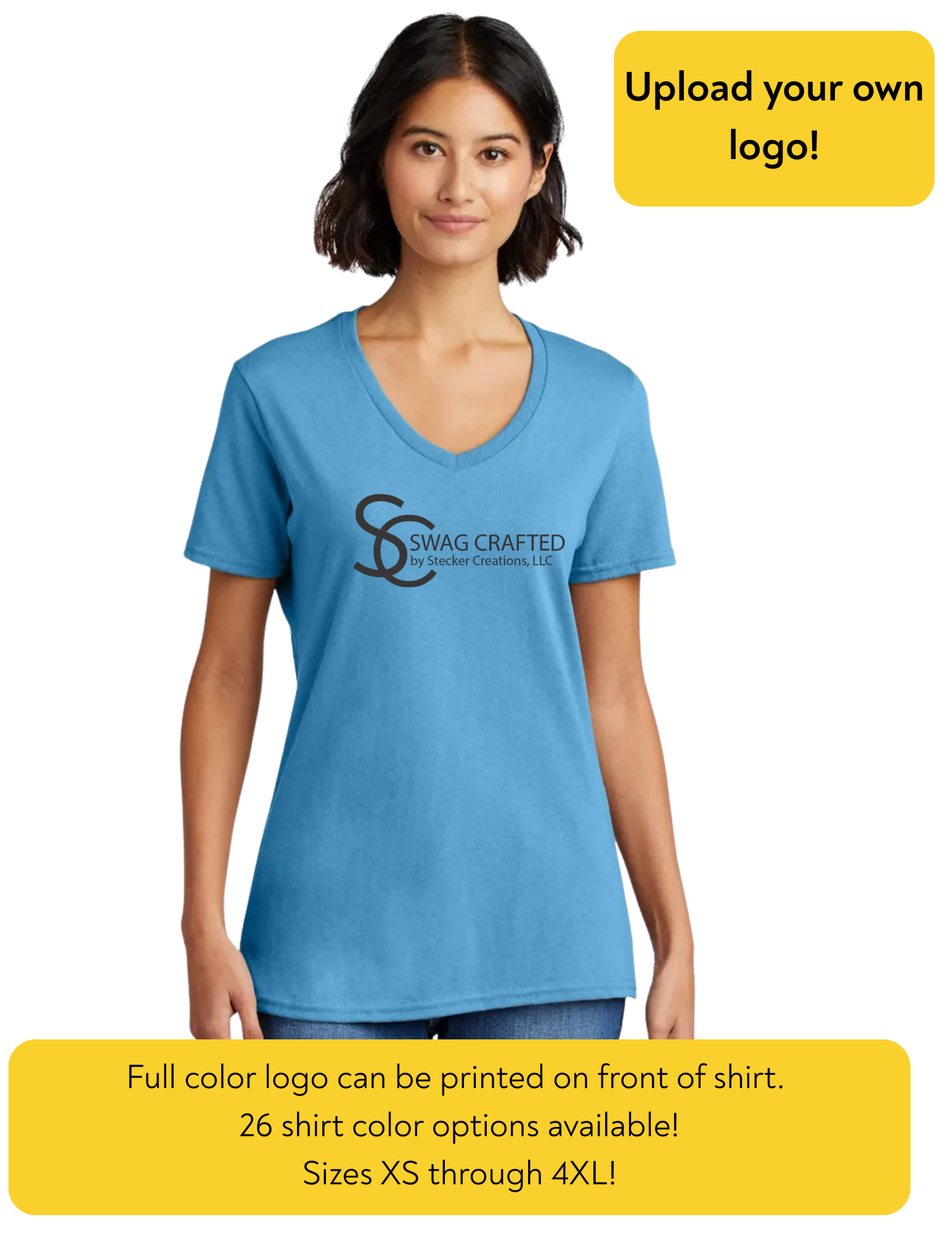 Port & Co™ Women's Core Cotton V-Neck Tee - Stecker Creations